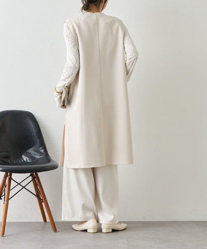 條形紐扣 華夫格 馬甲