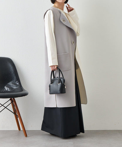 條形紐扣 華夫格 馬甲