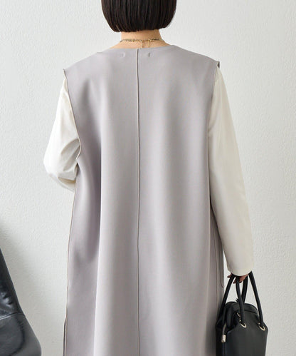 條形紐扣 華夫格 馬甲