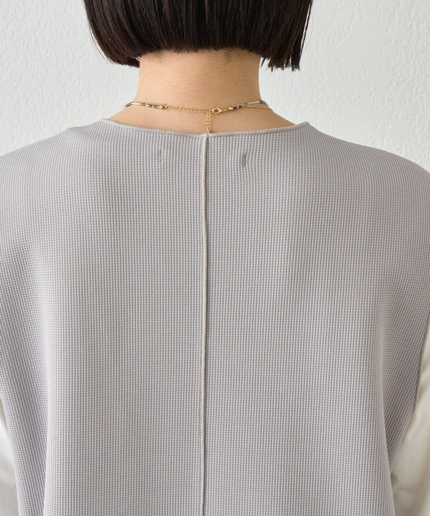 條形紐扣 華夫格 馬甲