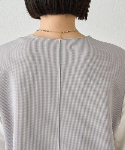 條形紐扣 華夫格 馬甲