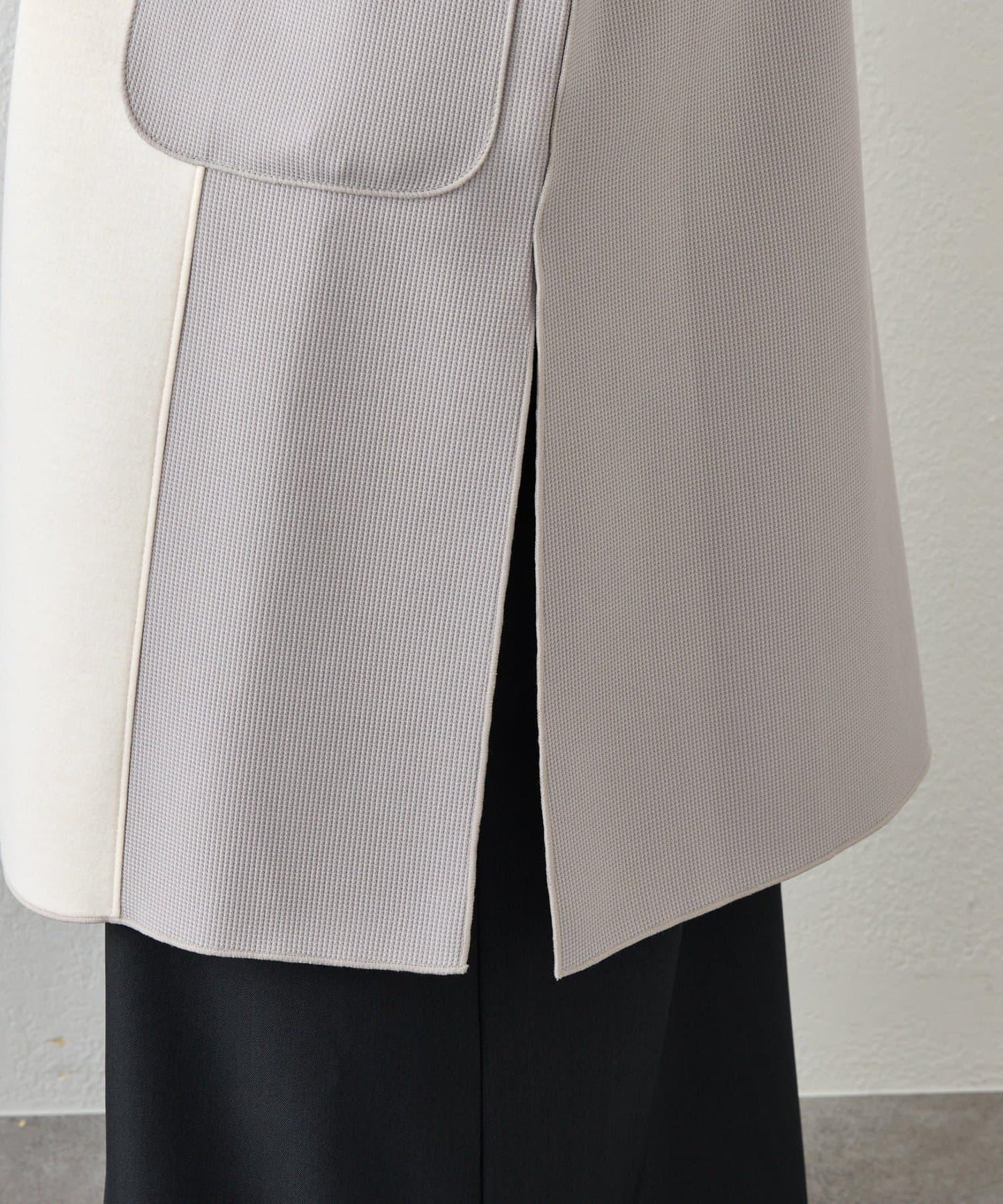 條形紐扣 華夫格 馬甲