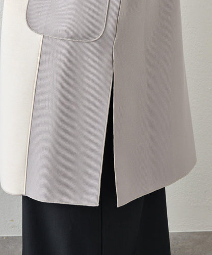 條形紐扣 華夫格 馬甲