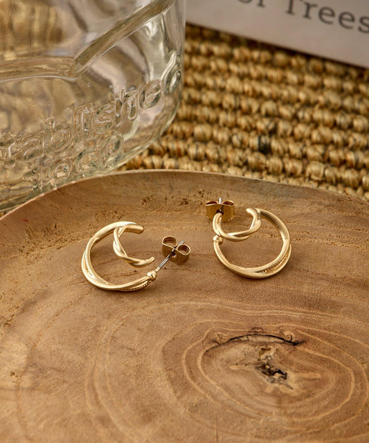 金屬波紋設計耳環