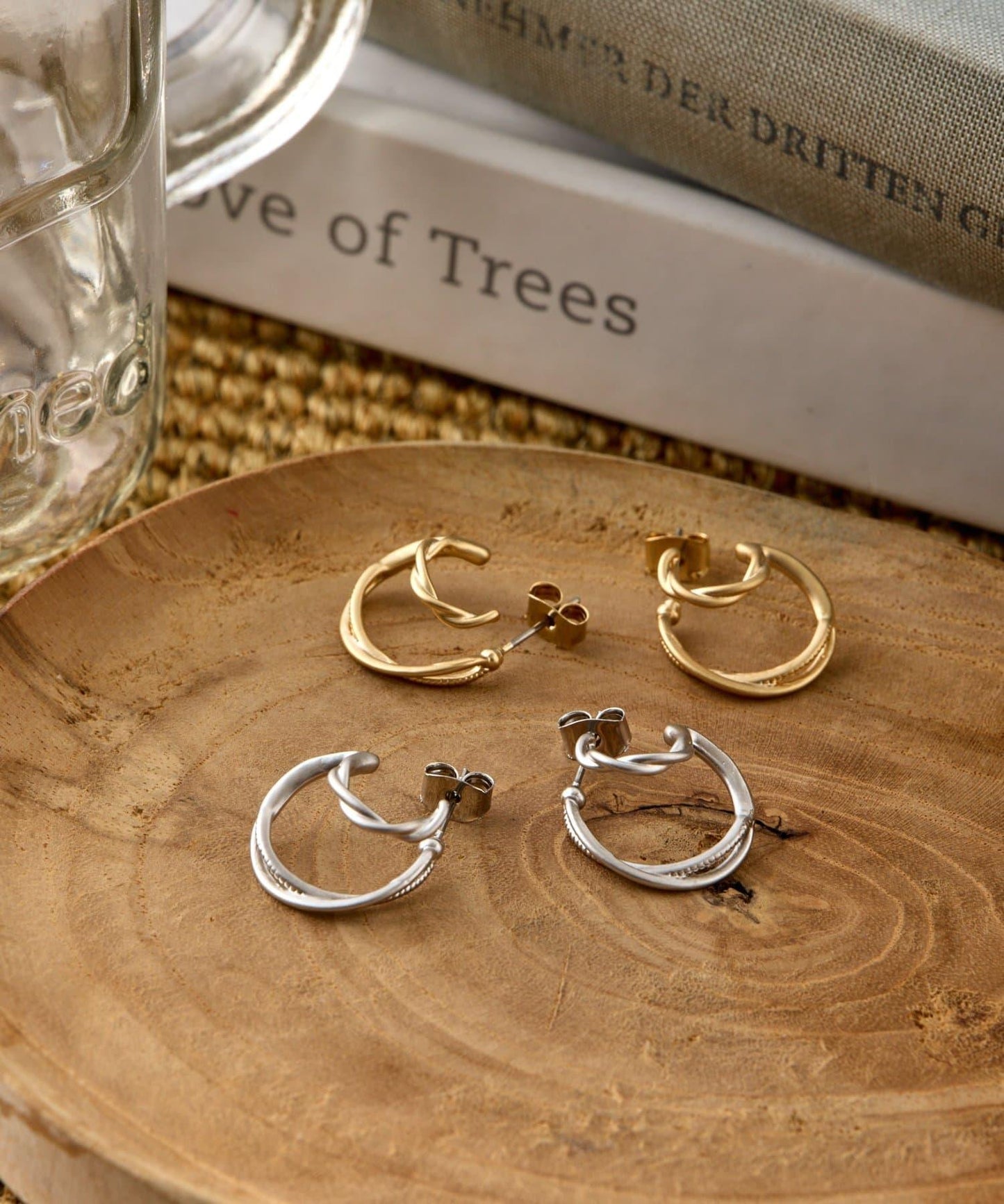 金屬波紋設計耳環