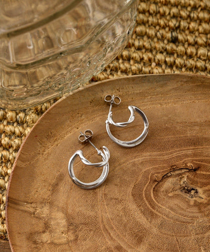 金屬波紋設計耳環