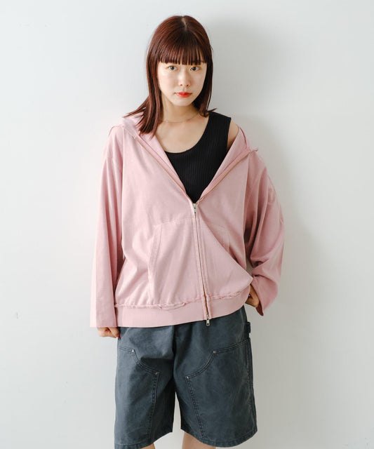 Kastane 顏料染針織拉鍊連帽外套