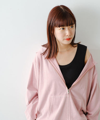 Kastane 顏料染針織拉鍊連帽外套