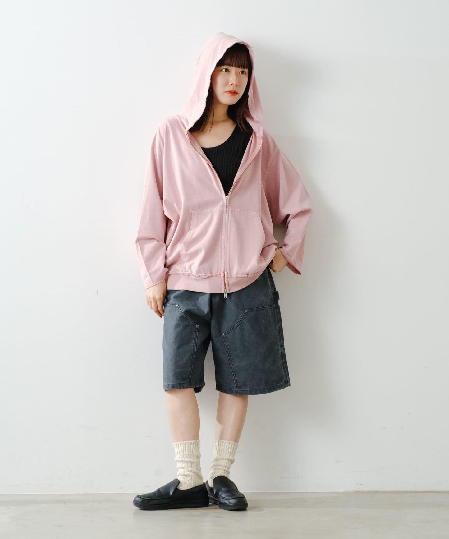 Kastane 顏料染針織拉鍊連帽外套