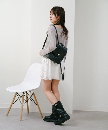 Kastane 迷你皮質雙肩包