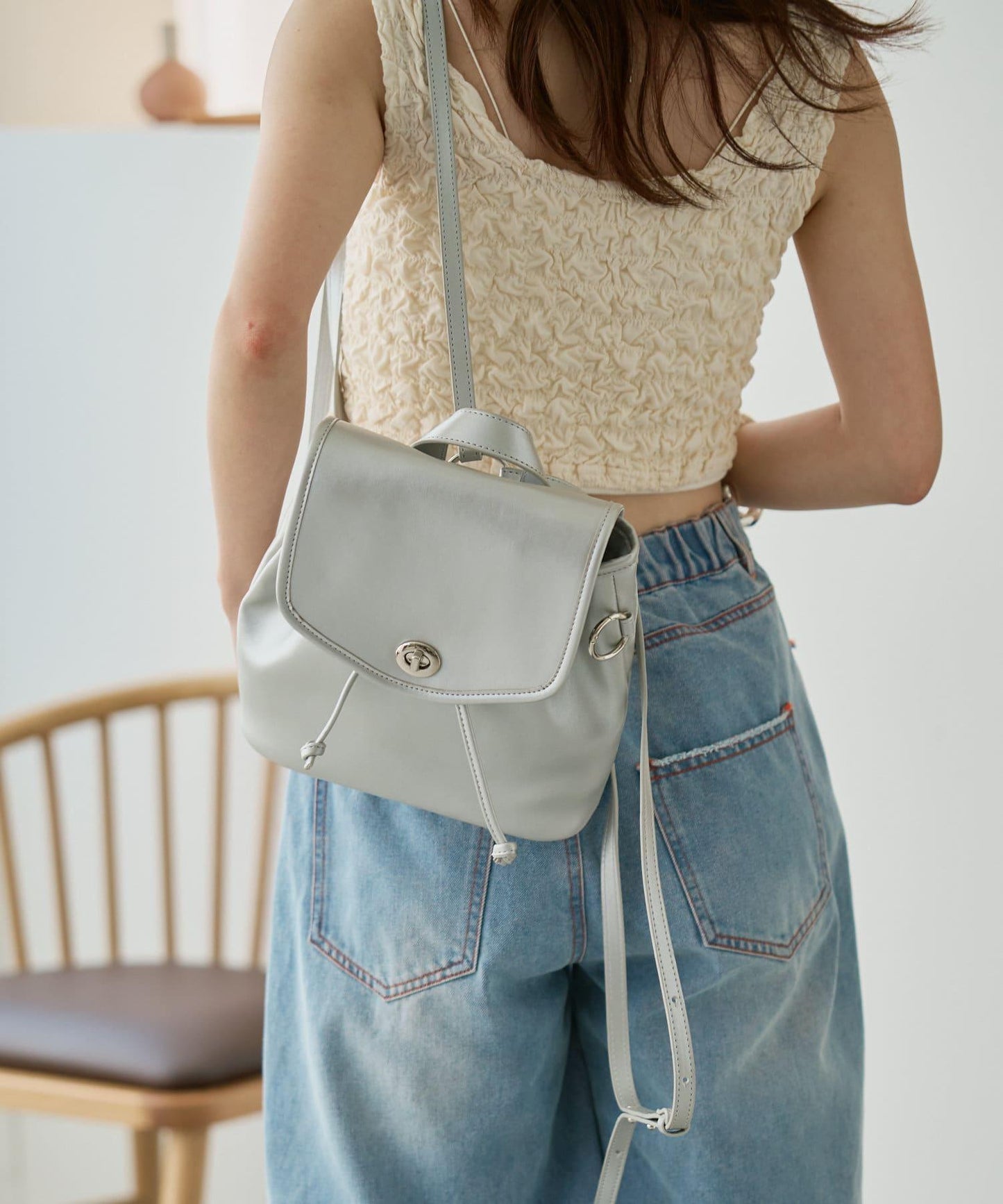 Kastane 迷你皮質雙肩包