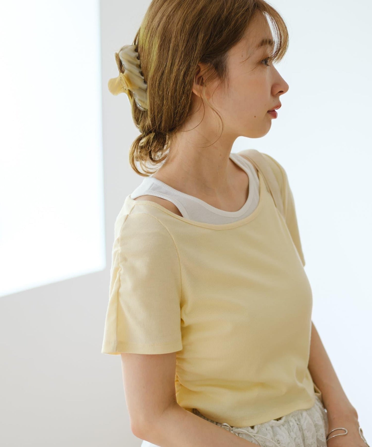 羅紋疊穿設計 TEE上衣