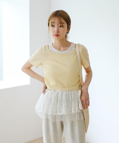 羅紋疊穿設計 TEE上衣