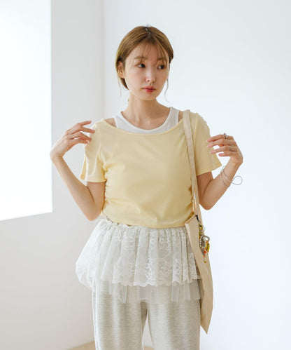 羅紋疊穿設計 TEE上衣