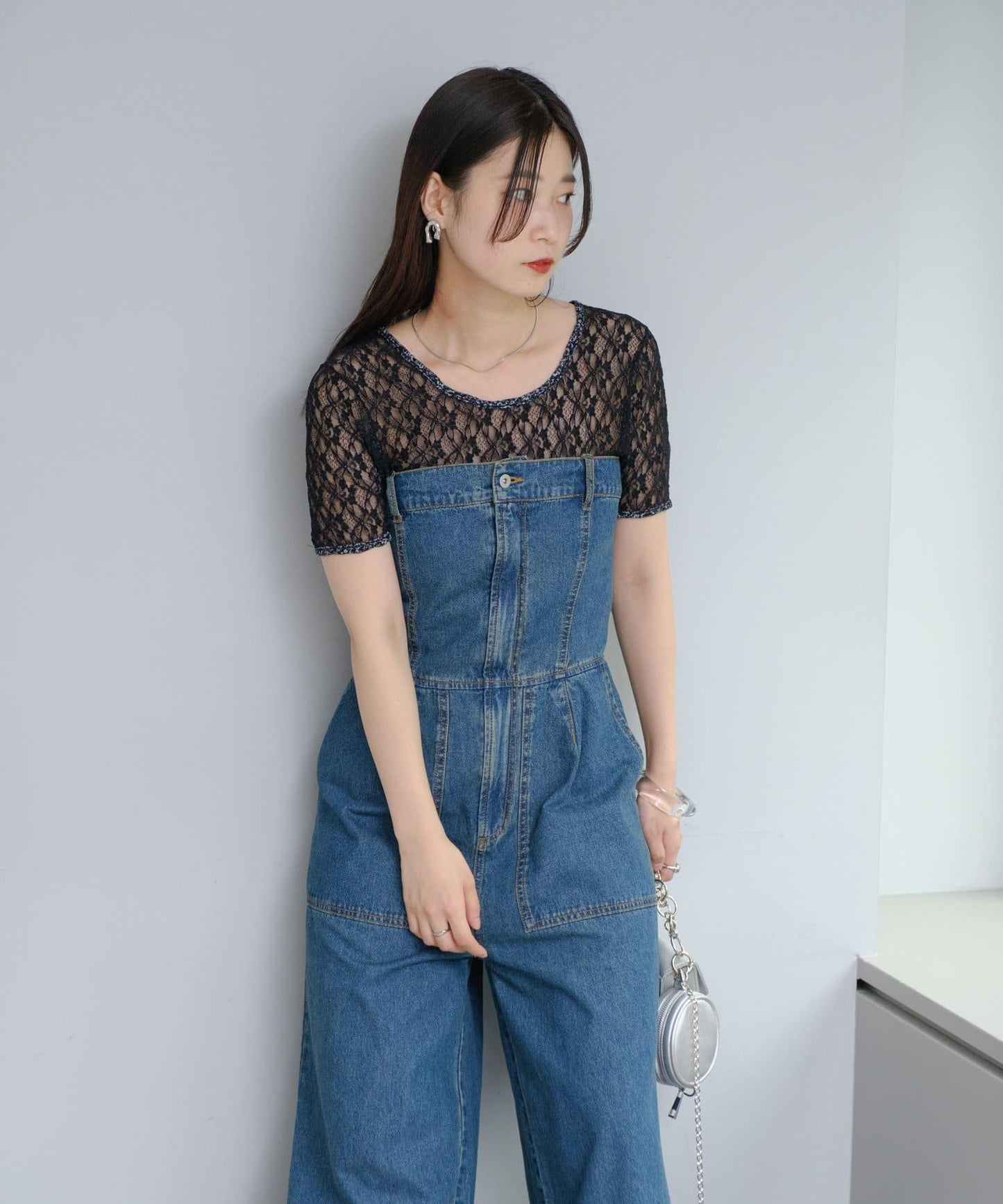 蕾絲花朵印花 TEE T恤