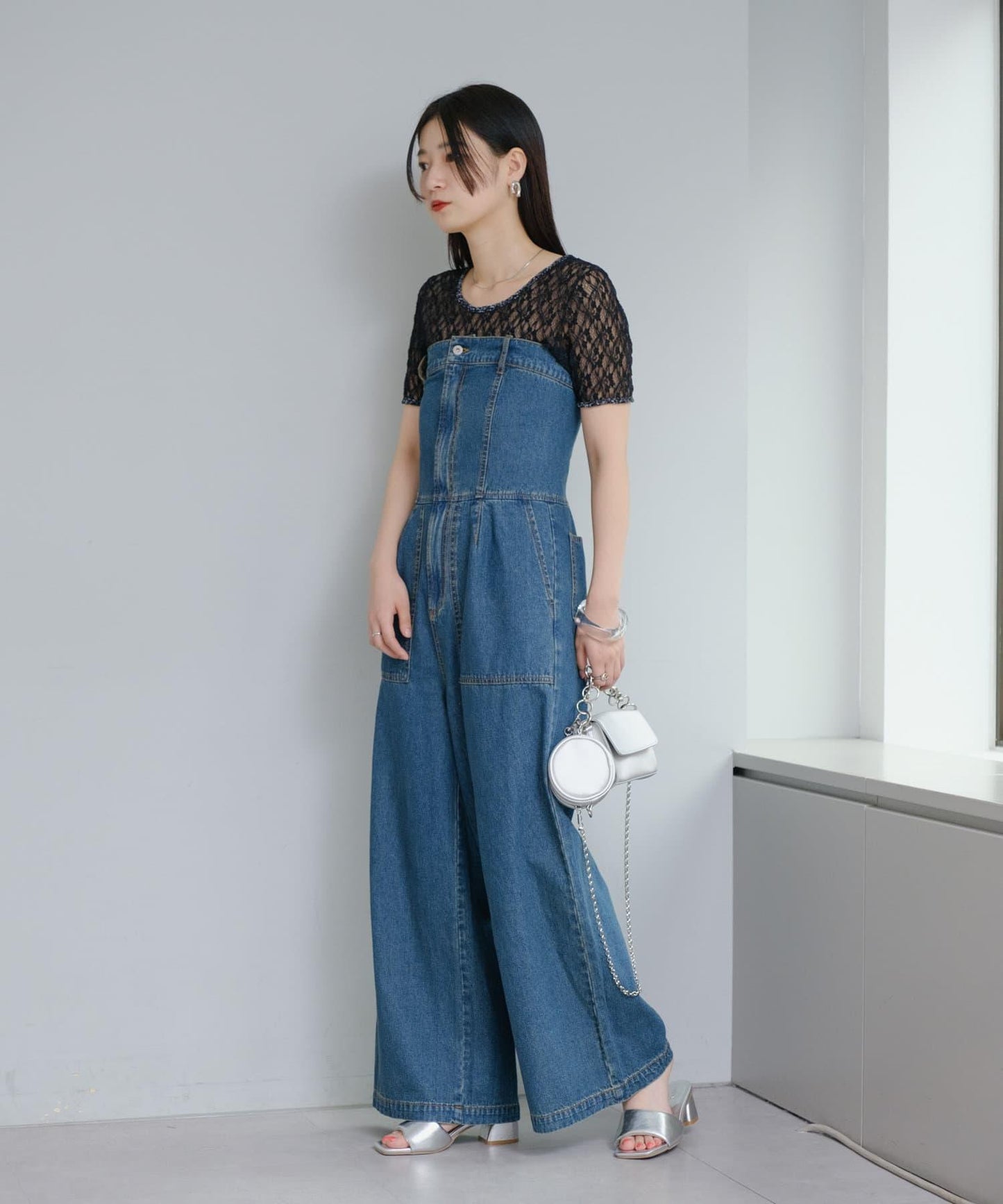 蕾絲花朵印花 TEE T恤