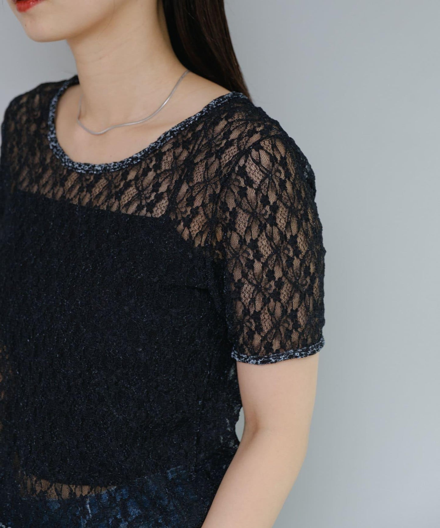 蕾絲花朵印花 TEE T恤