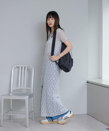 Kastane 蕾絲花卉吊帶連衣裙