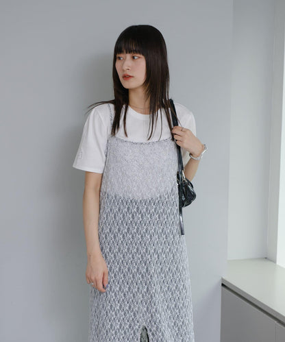 Kastane 蕾絲花卉吊帶連衣裙