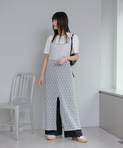 Kastane 蕾絲花卉吊帶連衣裙