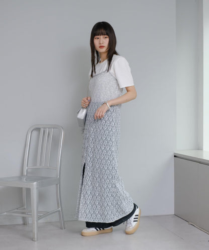 Kastane 蕾絲花卉吊帶連衣裙