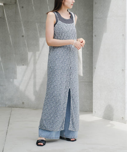 Kastane 蕾絲花卉吊帶連衣裙