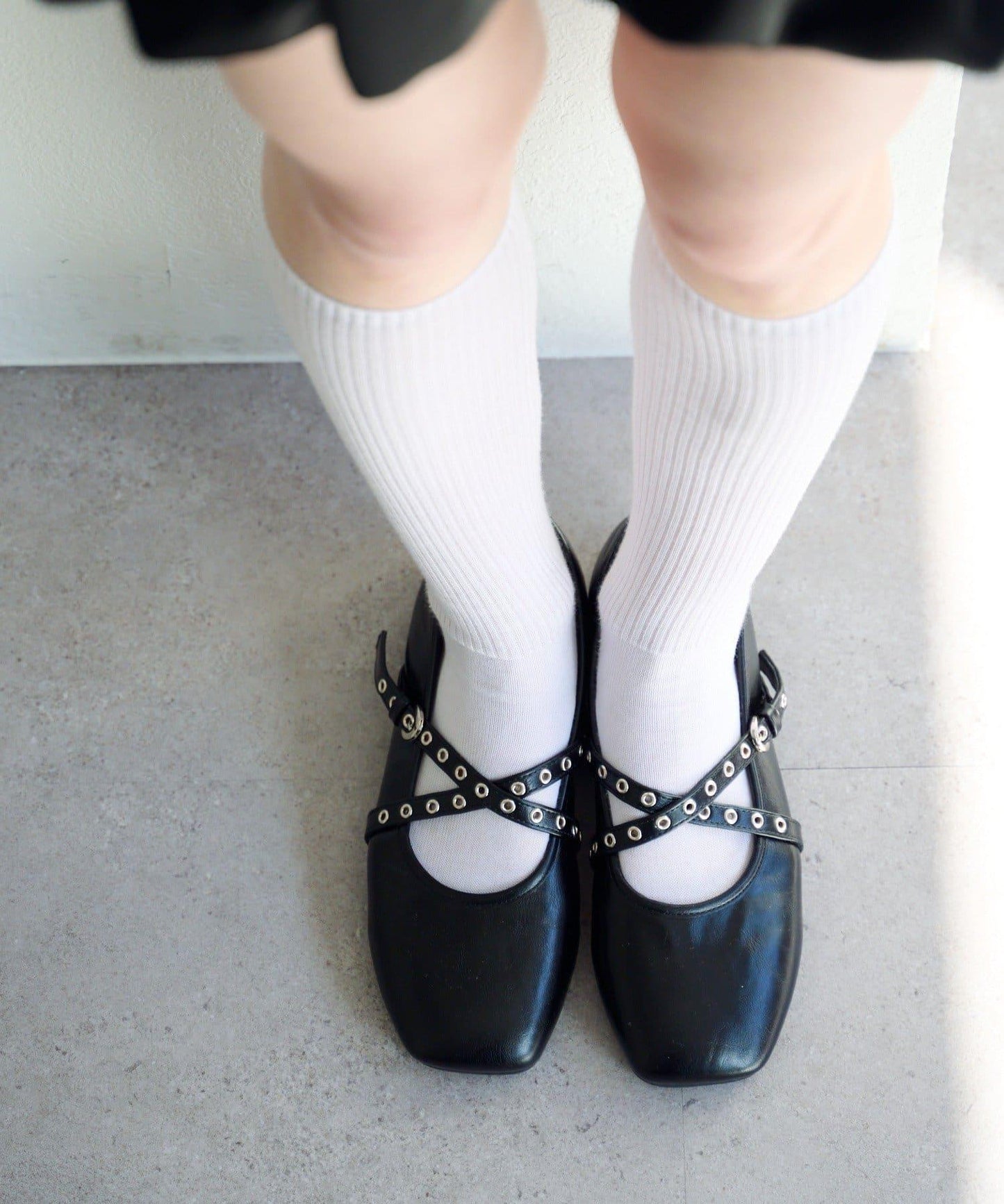 網紗格紋泡泡袖襯衫