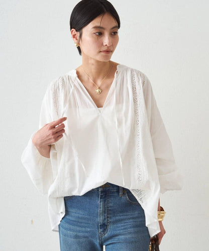 INDIA 開領蕾絲襯衫