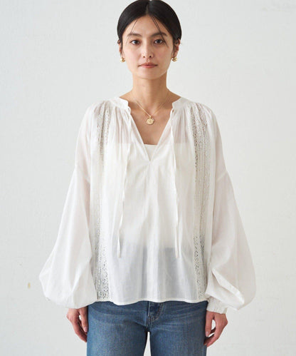 INDIA 開領蕾絲襯衫