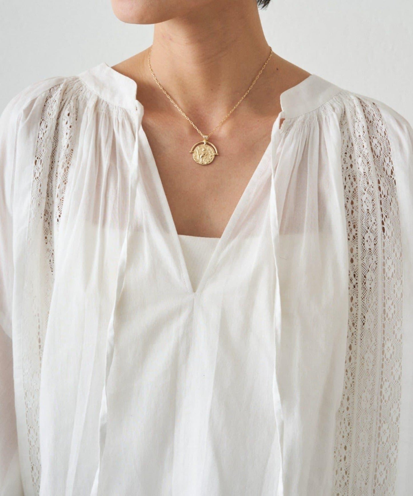 INDIA 開領蕾絲襯衫