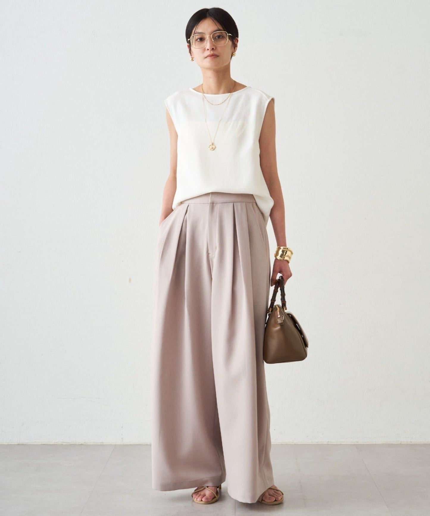 雙層喬其紗 無袖 襯衫