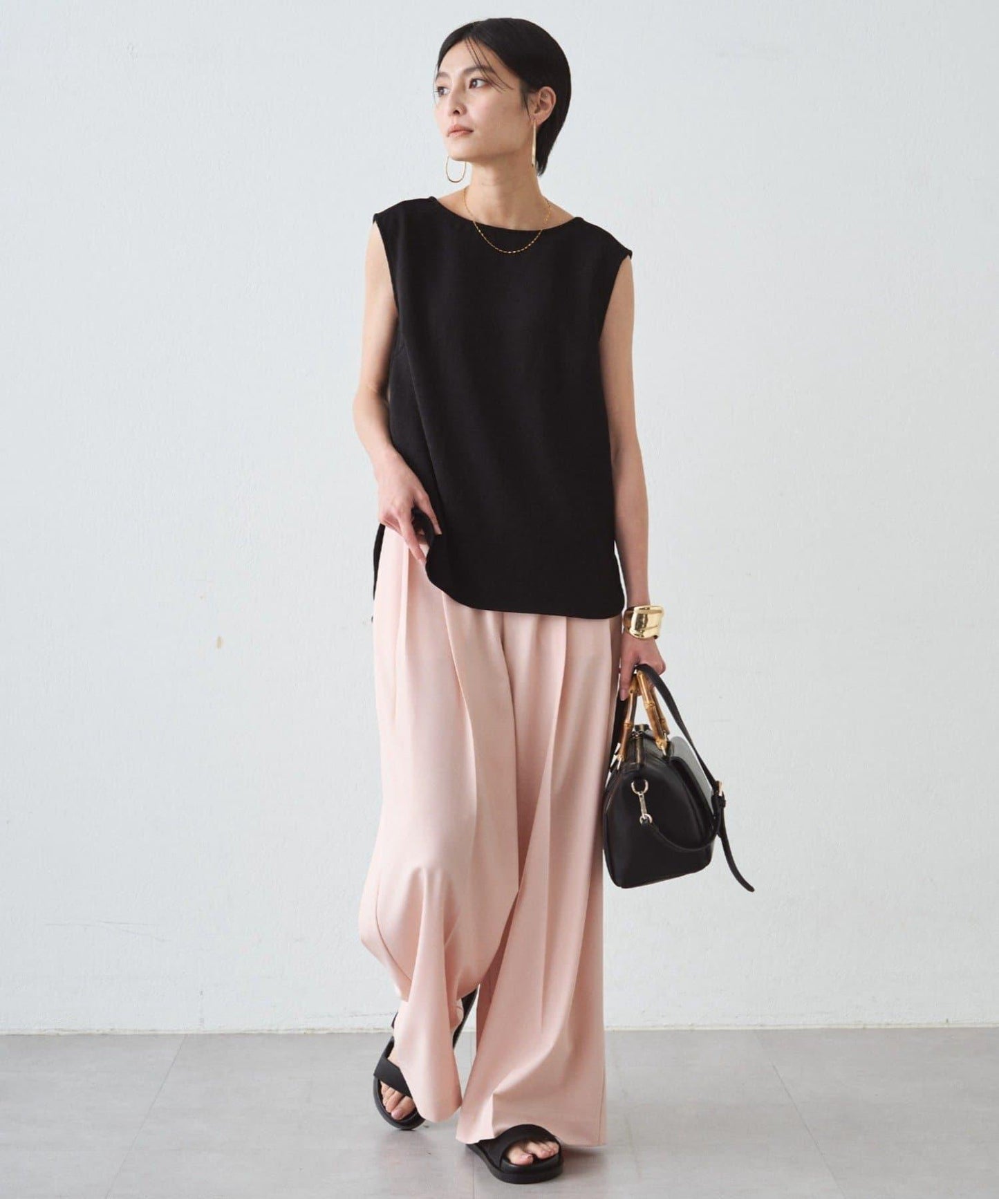 雙層喬其紗 無袖 襯衫