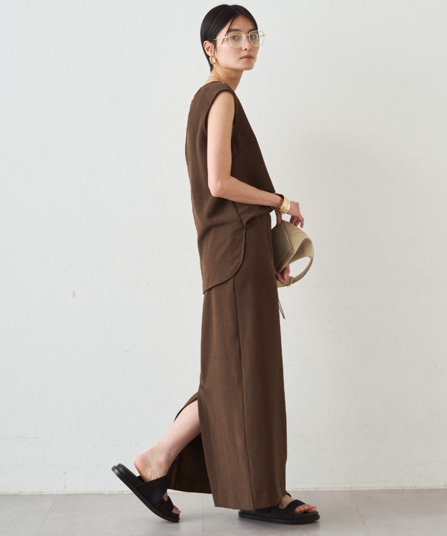 雙層喬其紗 無袖 襯衫