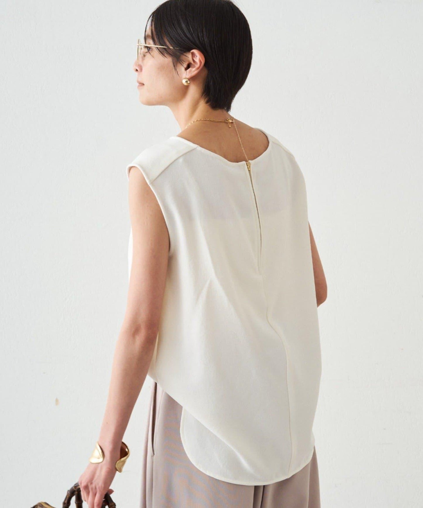 雙層喬其紗 無袖 襯衫