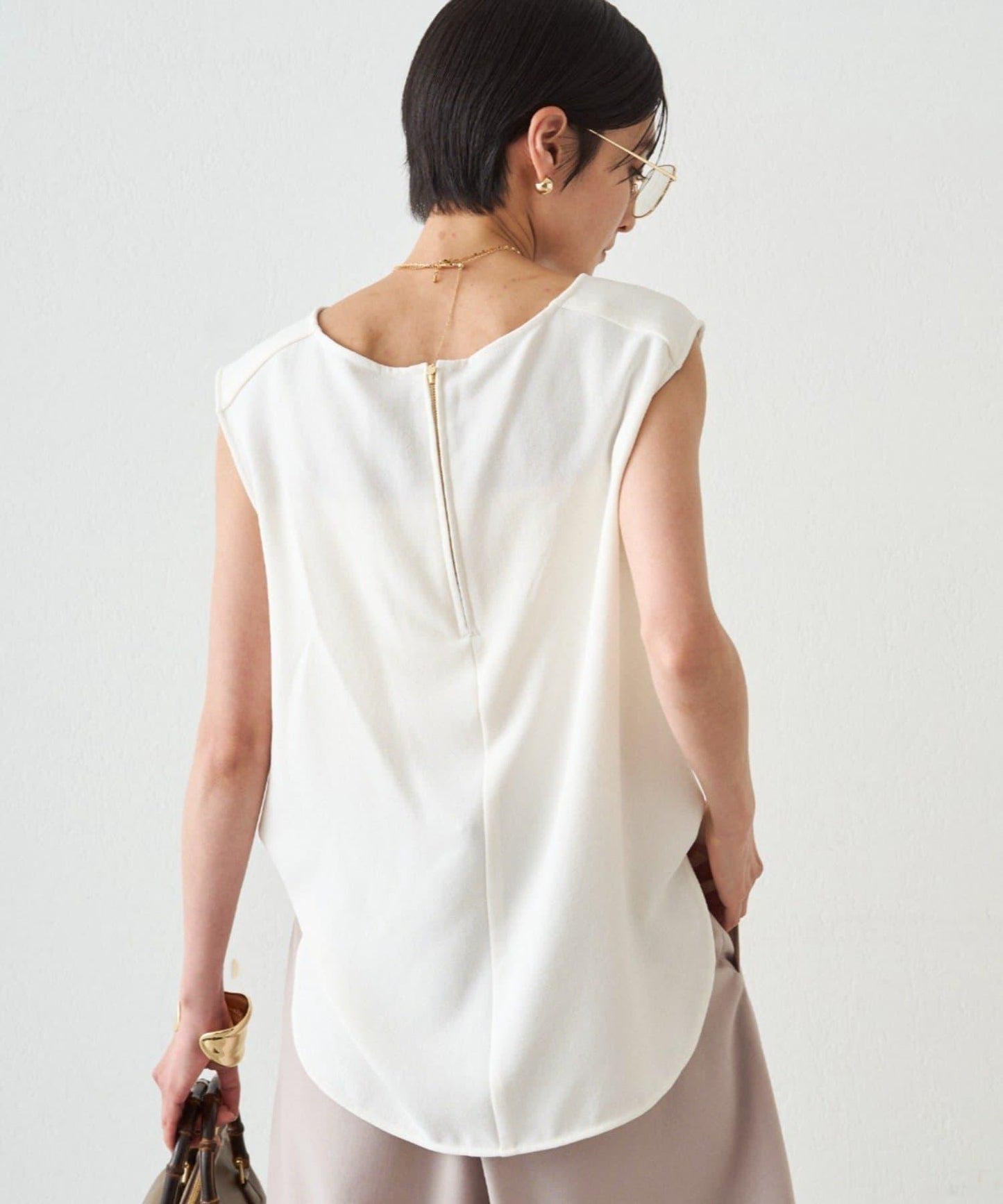 雙層喬其紗 無袖 襯衫