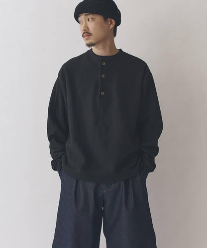 珠地亨利領套頭上衣