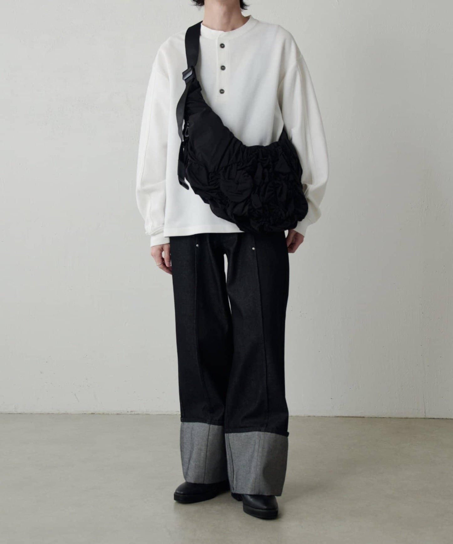 珠地亨利領套頭上衣