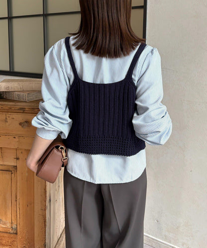 背心組合 蝴蝶結設計 襯衫套裝