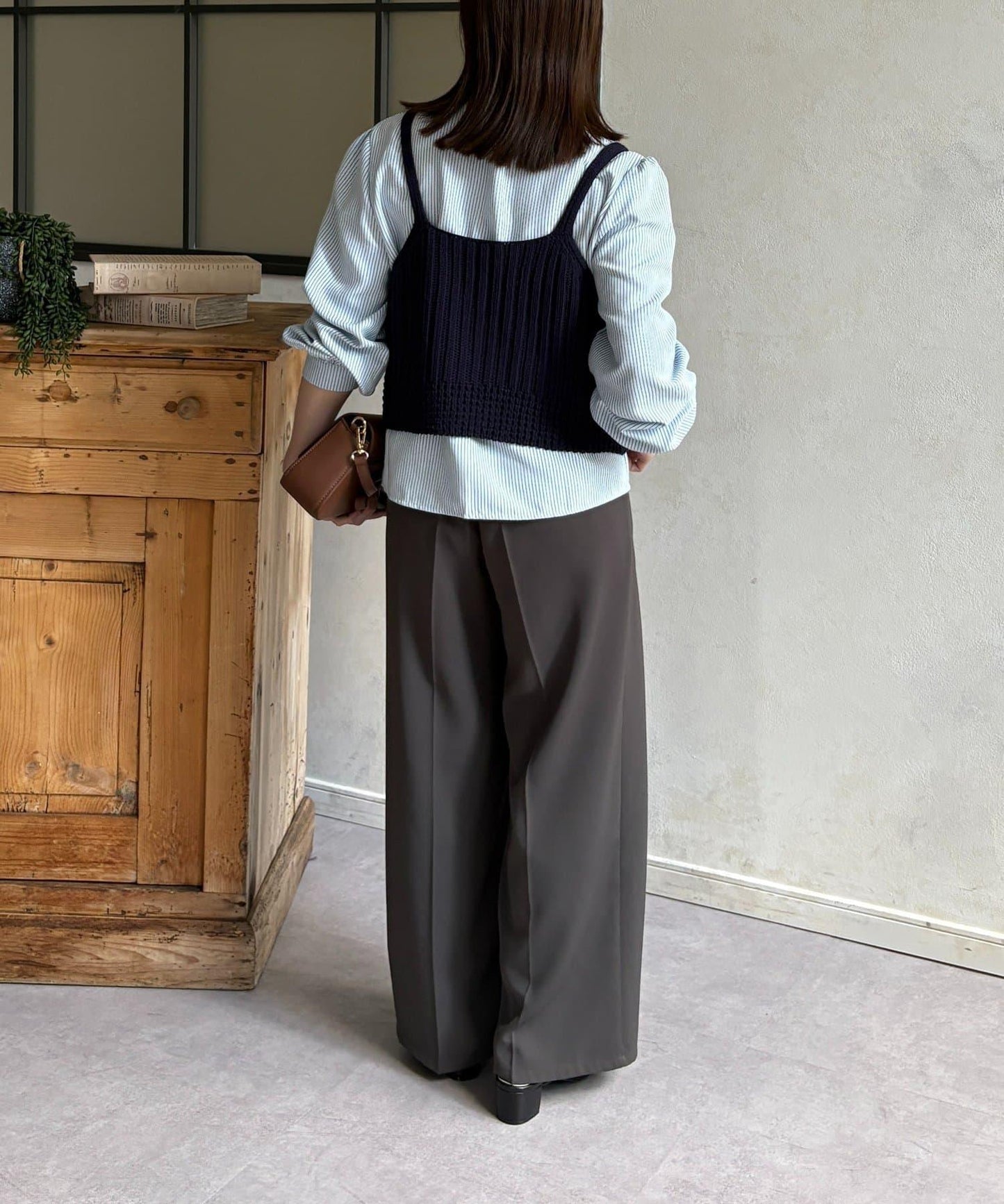 背心組合 蝴蝶結設計 襯衫套裝