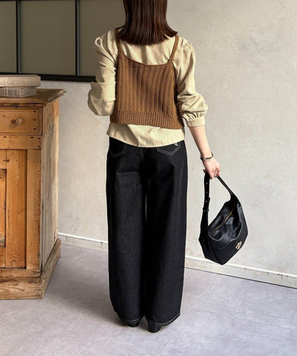 背心組合 蝴蝶結設計 襯衫套裝