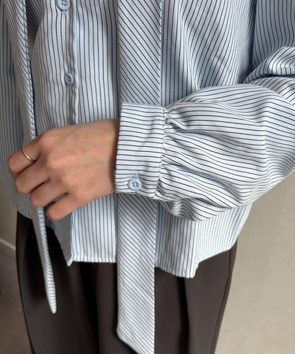 背心組合 蝴蝶結設計 襯衫套裝