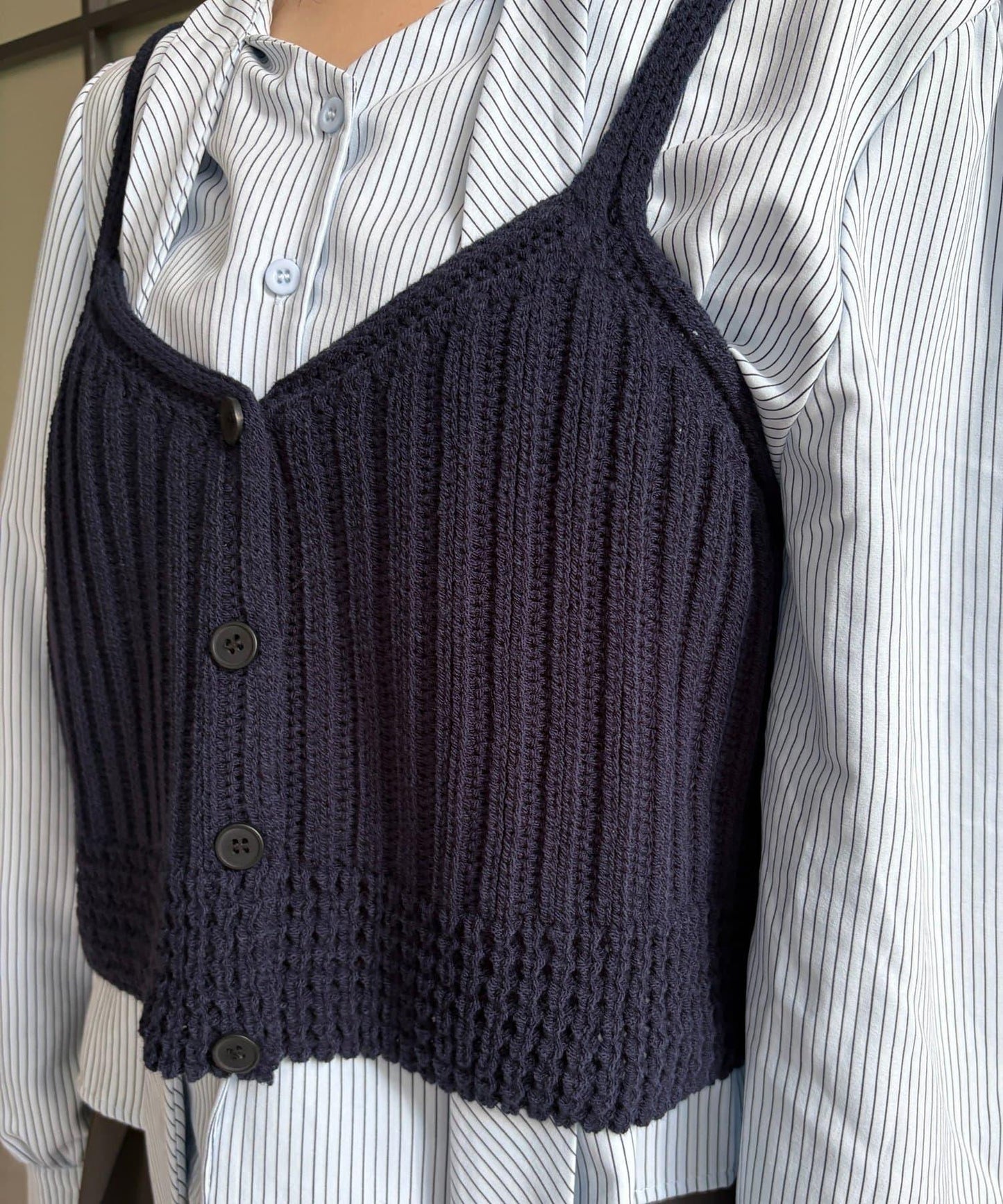 背心組合 蝴蝶結設計 襯衫套裝