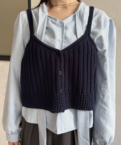 背心組合 蝴蝶結設計 襯衫套裝