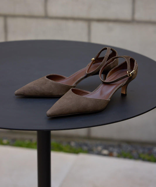 <インフルエンサーコラボカラーあり>【Hoaw.】スエードポインテッドパンプス
