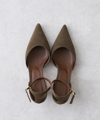 <インフルエンサーコラボカラーあり>【Hoaw.】スエードポインテッドパンプス