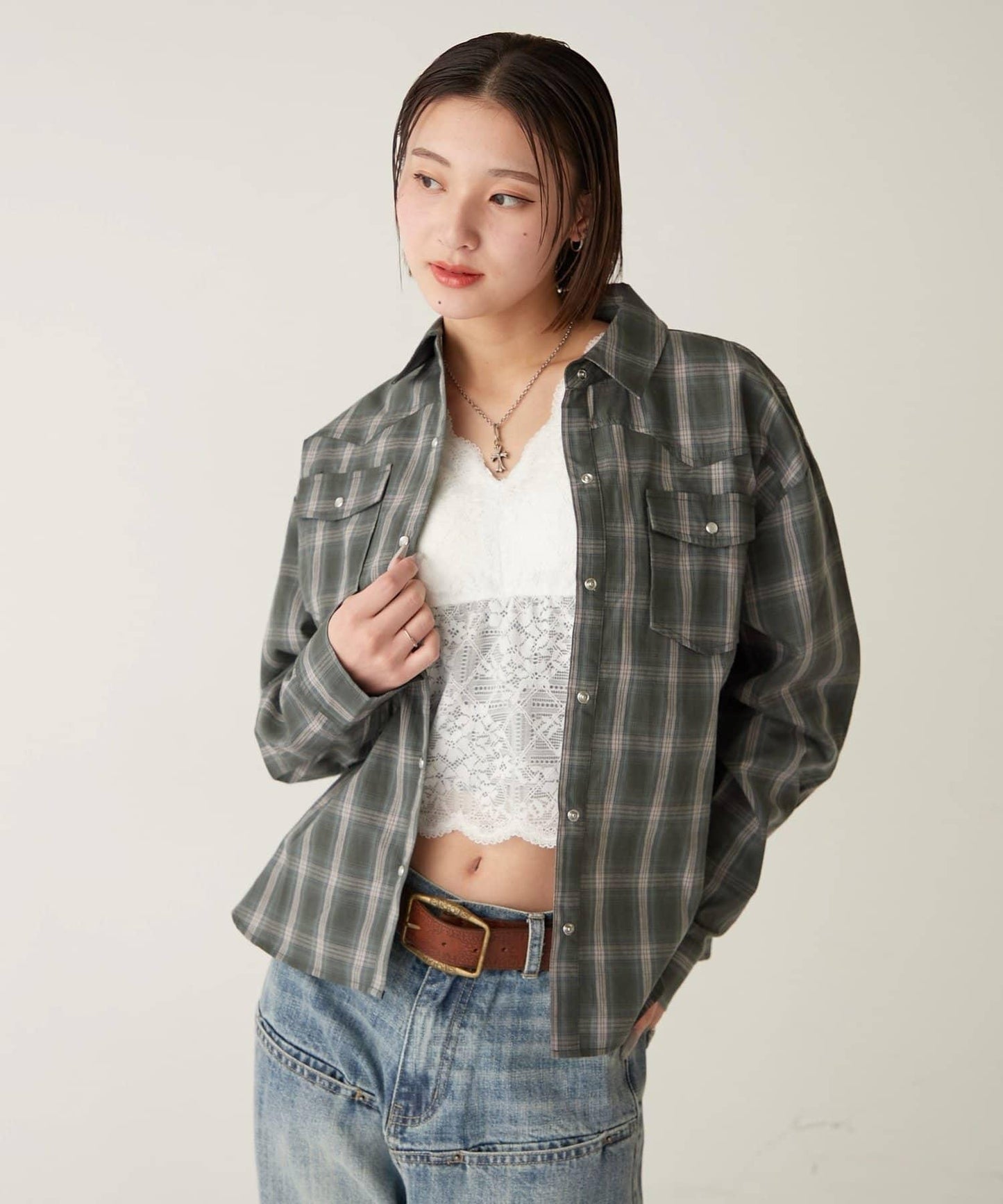 格紋西部風襯衫