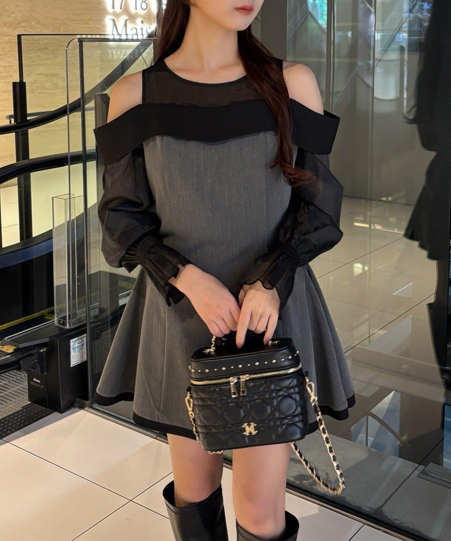 【one after another】袖取り外し可能ミニワンピース