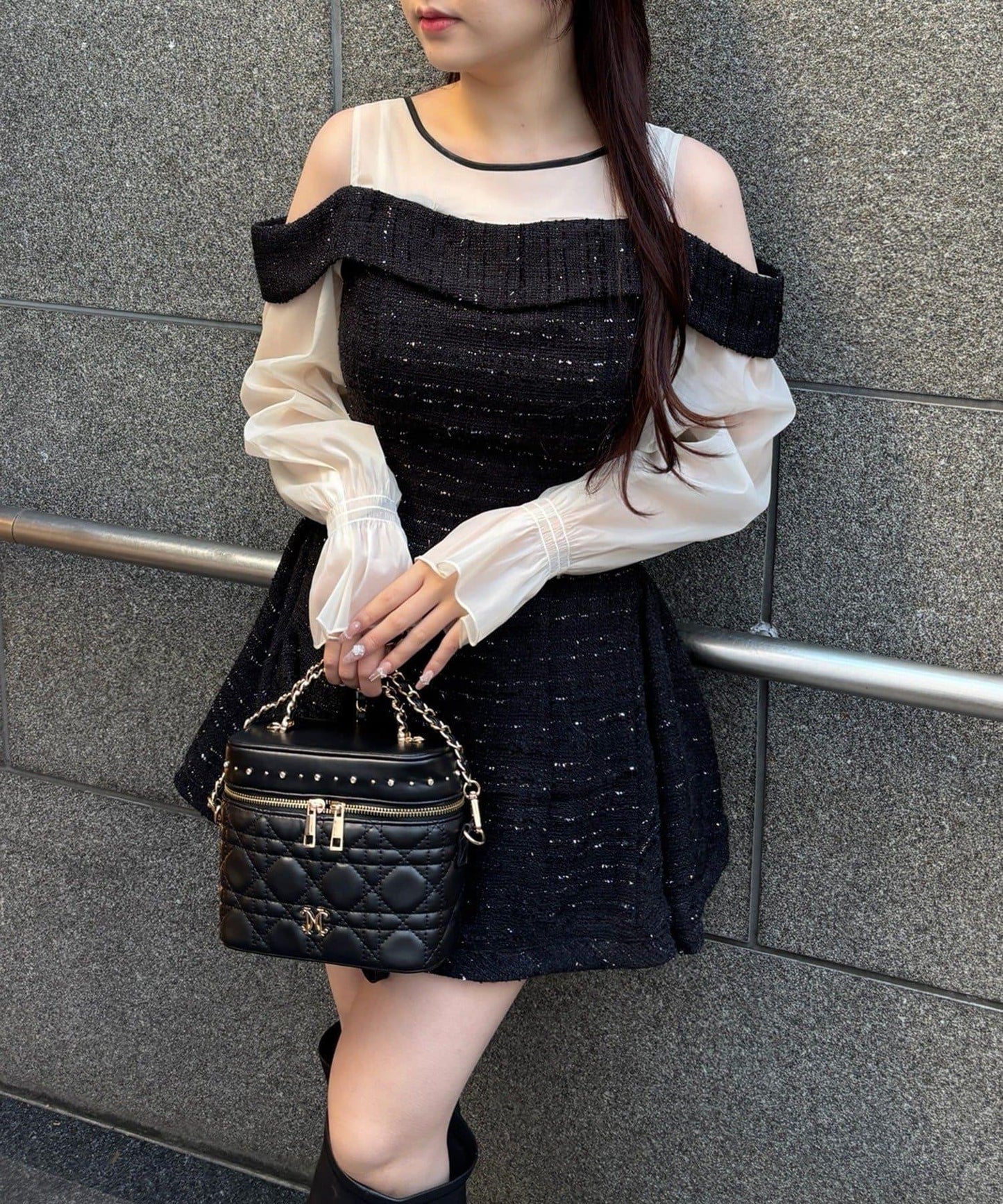 【one after another】袖取り外し可能ミニワンピース