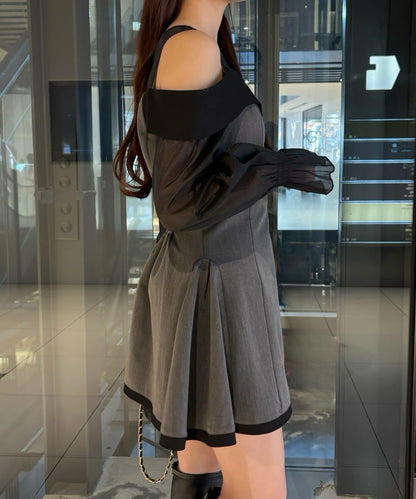 【one after another】袖取り外し可能ミニワンピース