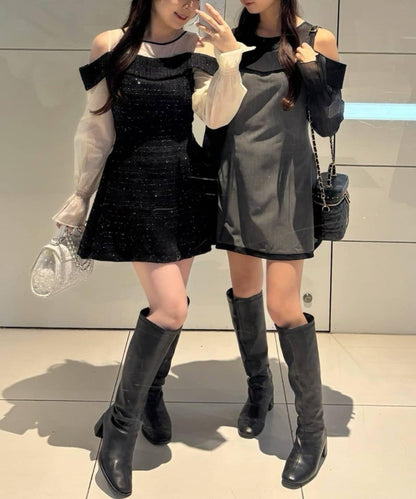 【one after another】袖取り外し可能ミニワンピース